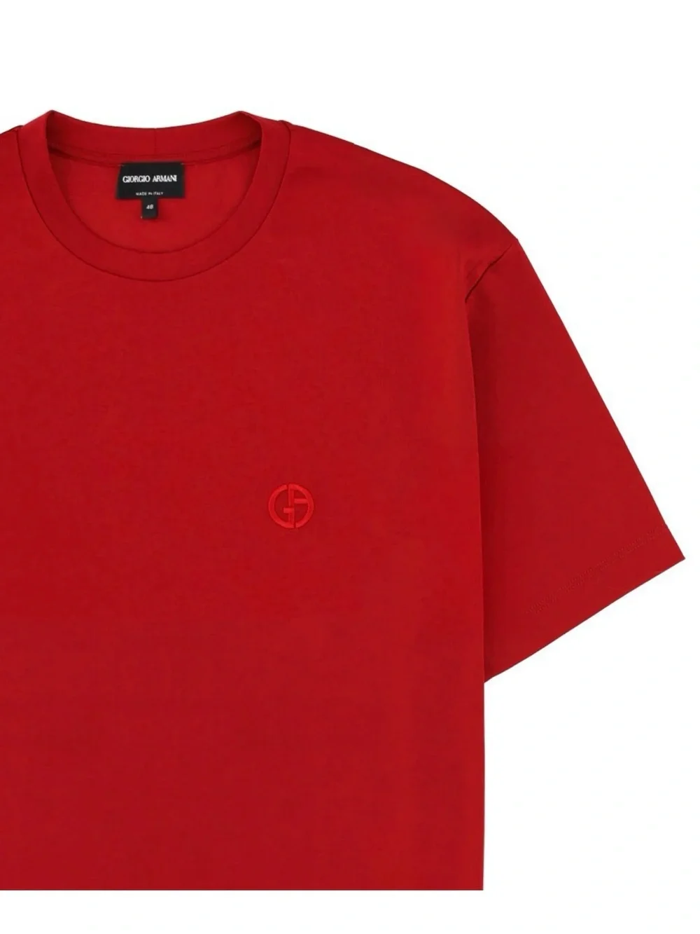 Giorgio Armani Red Short-Sleeve Crew Neck T-Shirt